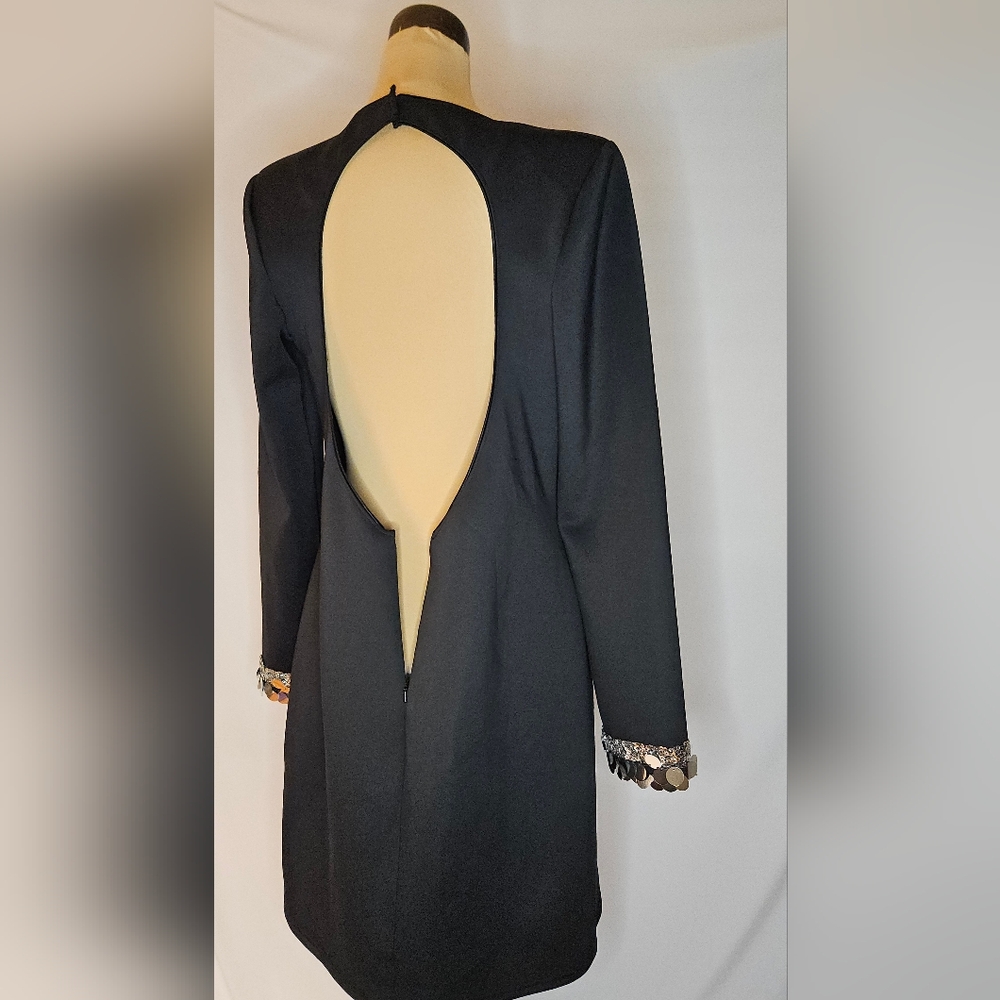 Sho Black Long Sleeve Dress with Sequin Details - XL - Picture 5 of 9